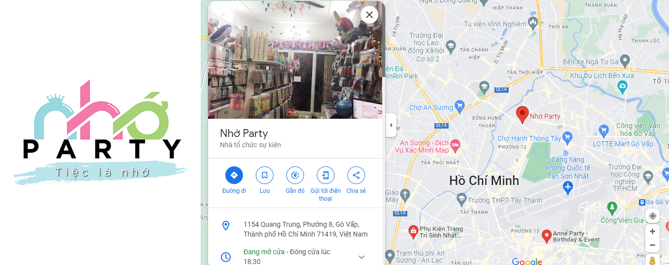 bản đồ địa điểm nhớ party