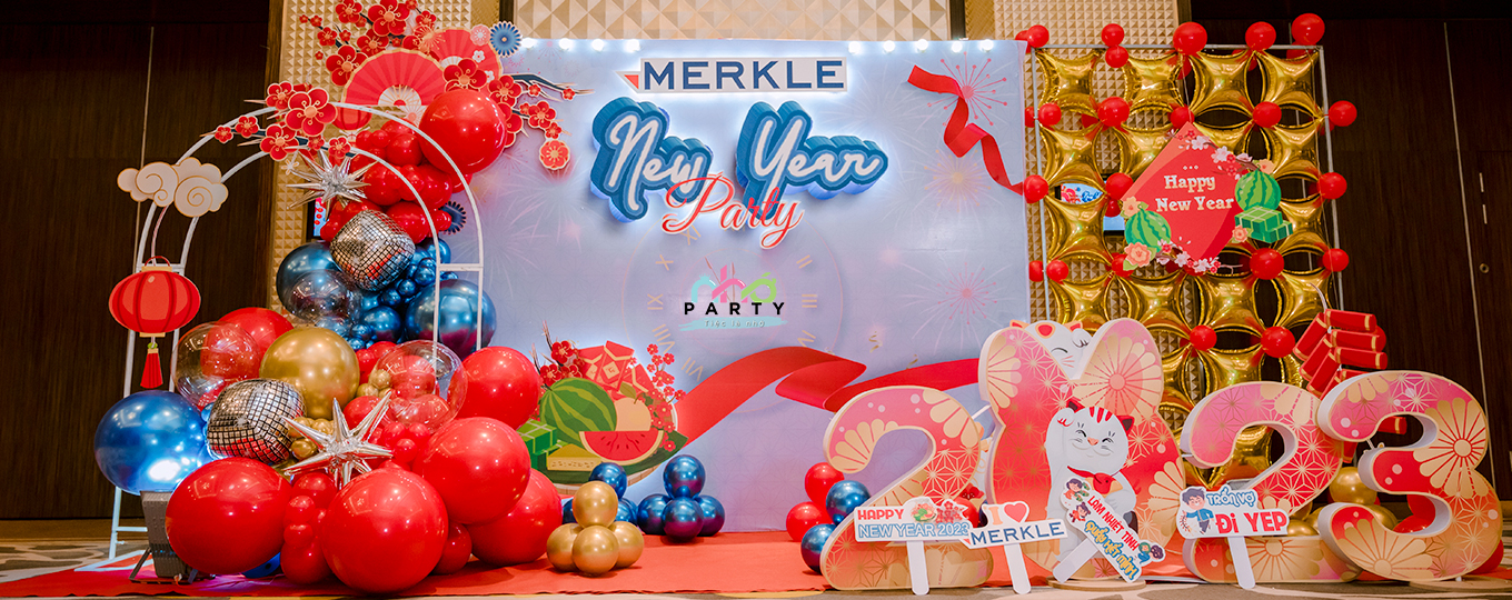 mẫu trang trí tất niên năm mới nhớ party