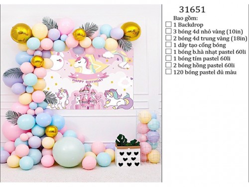 SET SINH NHẬT CHO BÉ CHỦ ĐỀ NGỰA PONY