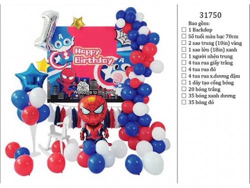 SET SINH NHẬT CHO BÉ CHỦ ĐỀ SPIDER MAN